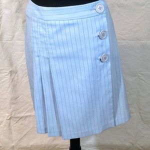 NYCC Lt Blue Pleated Button Side Mini Skirt Sz10